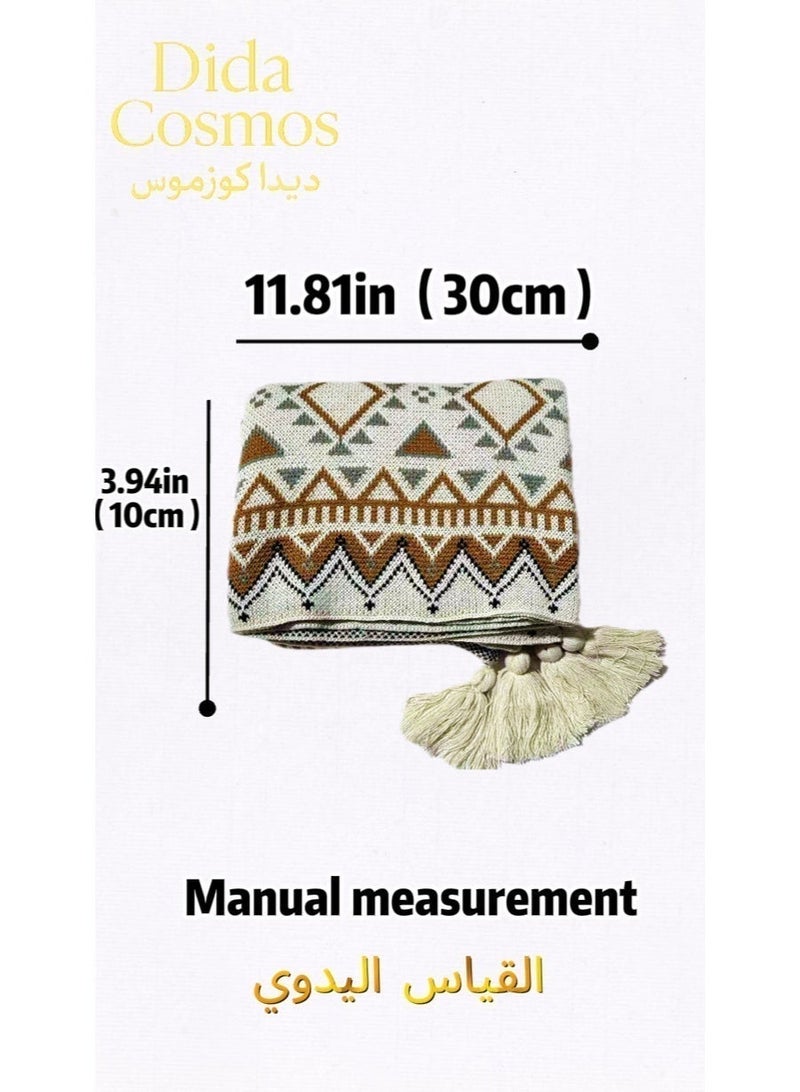 ديدا كوسموس شال بطانية كبير الحجم، غطاء بطانية فاخر، مناسب للاستخدام المنزلي، قابل للغسل في الغسالة أو يدويًا، مصنوع يدويًا من الأكريليك بنسبة 100%، مقاوم للتجاعيد، ثلاث استخدامات في واحد (للمشاهدة الليلية المتواصلة/للارتداء على الطريقة الفارسية/للحماية من الغبار). هذه البطانية الناعمة والمريحة والخفيفة الوزن، ذات الطراز البوهيمي المحبوك والمزينة بشرابات عتيقة، مناسبة للكراسي والأرائك والأسرة وغيرها، ومناسبة لجميع الفصول (50 × 59.84 بوصة). - Image 3